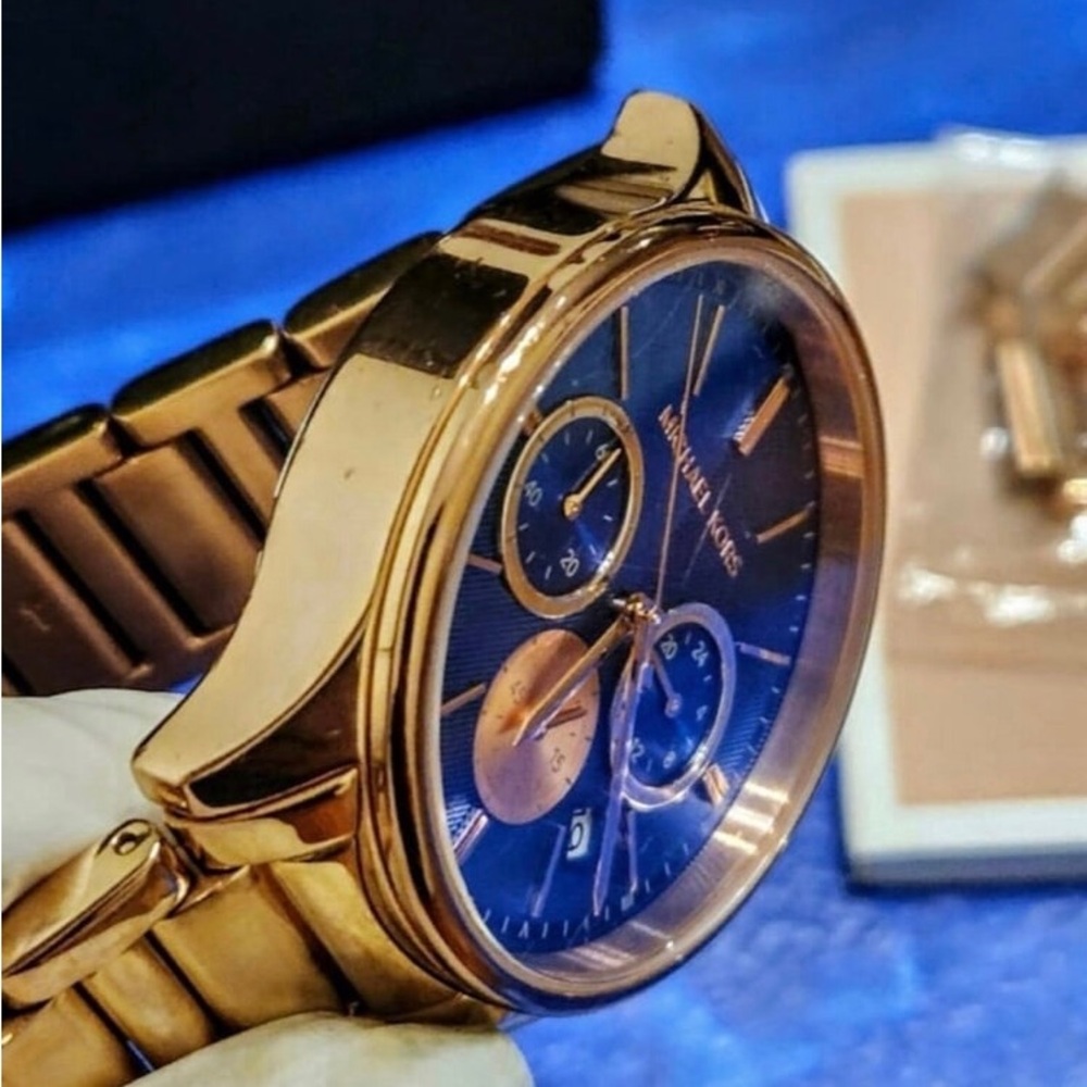 Michael Kors Parker Rose Diamond Accented Chrono Women's Watch MK2281 - Picture 3 of 8